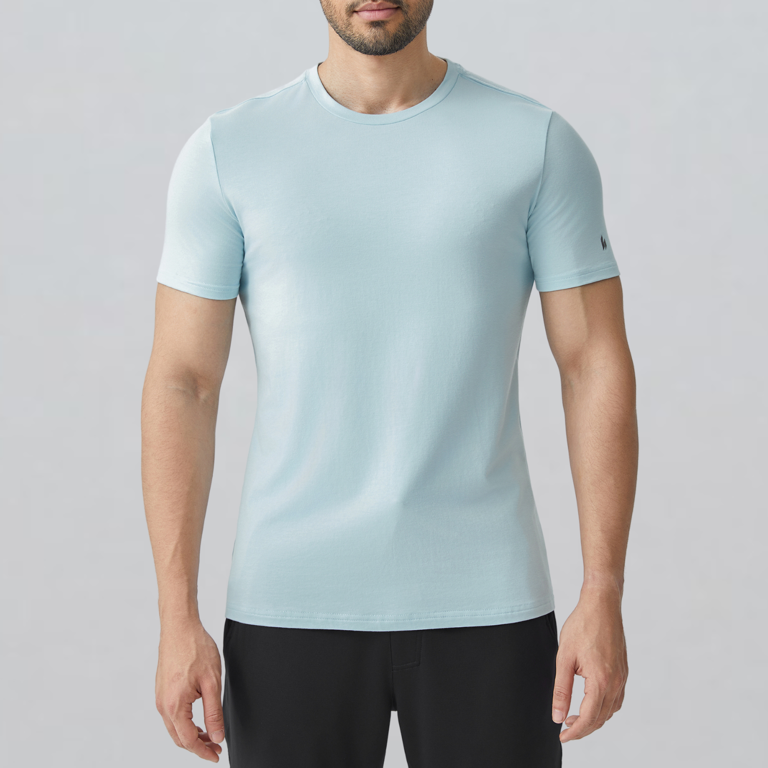 Minimalist HY-Blend Crew Tee Sky Blue